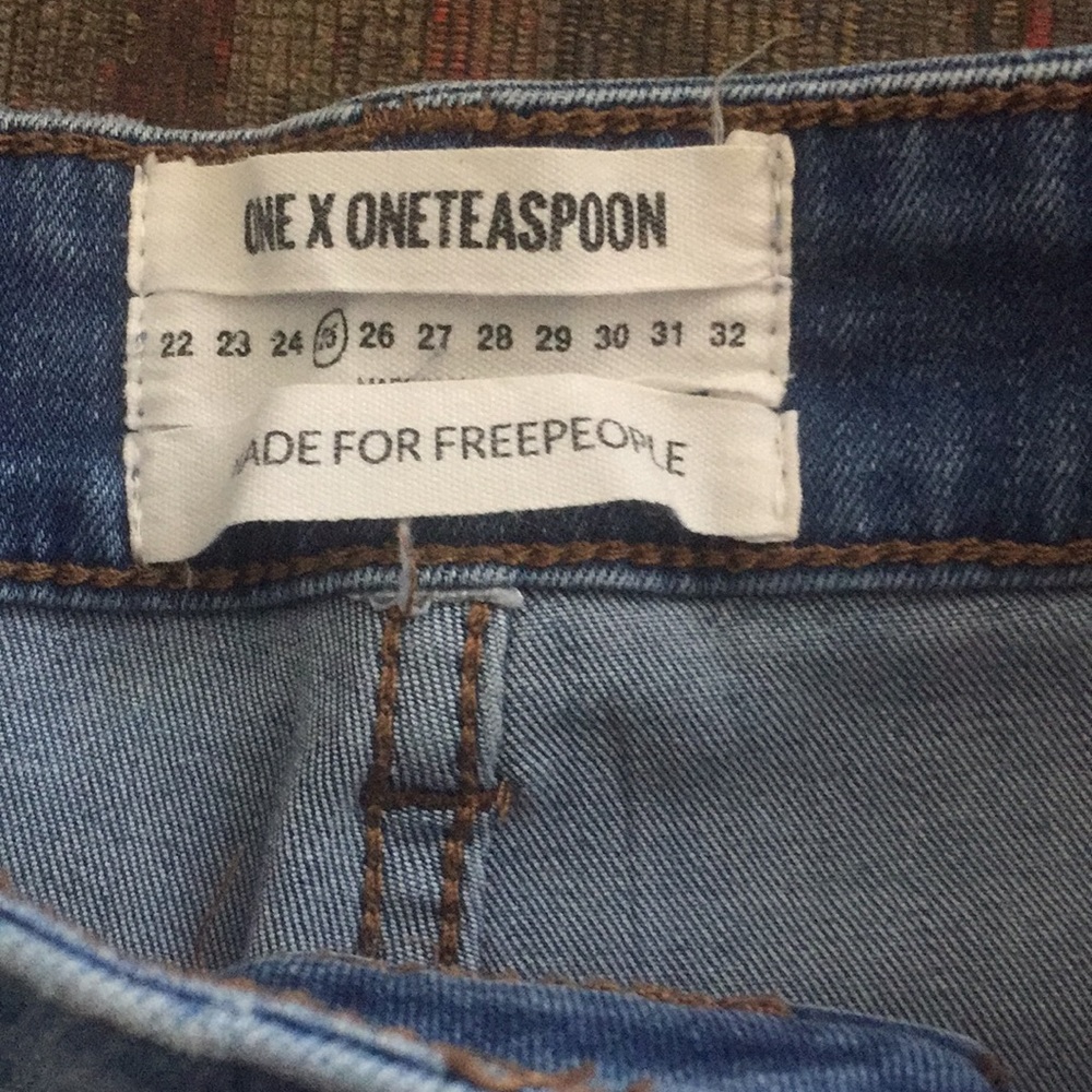 One Teaspoon High Rise Harlets Buttonfly cut off shorts 25 - Picture 10 of 11